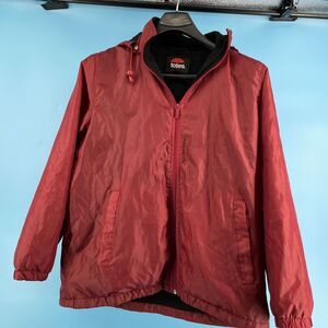 Totes Rain Jacket Mens Size Medium Removable Hood Fleece Lined‎ Maroon Unisex